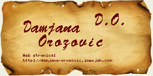 Damjana Orozović vizit kartica